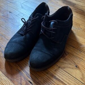 Men's Navy Lace-Up Suede Leather Shoes OFFERS WELCOME